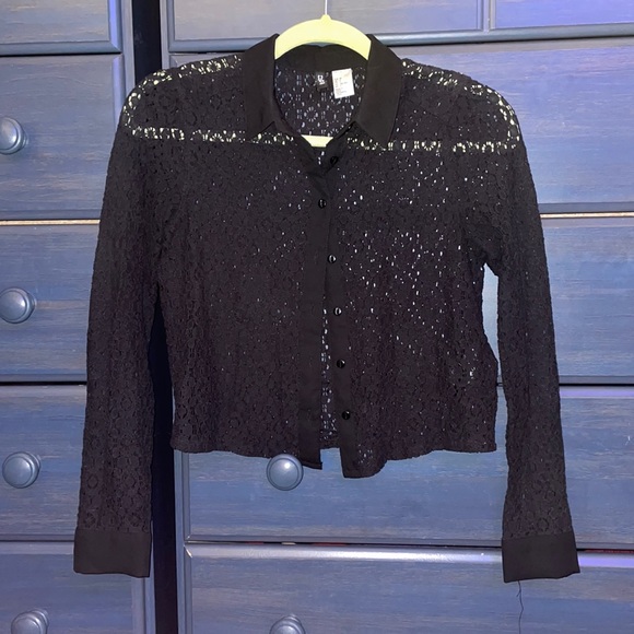 Lace Button Down - Picture 2 of 6